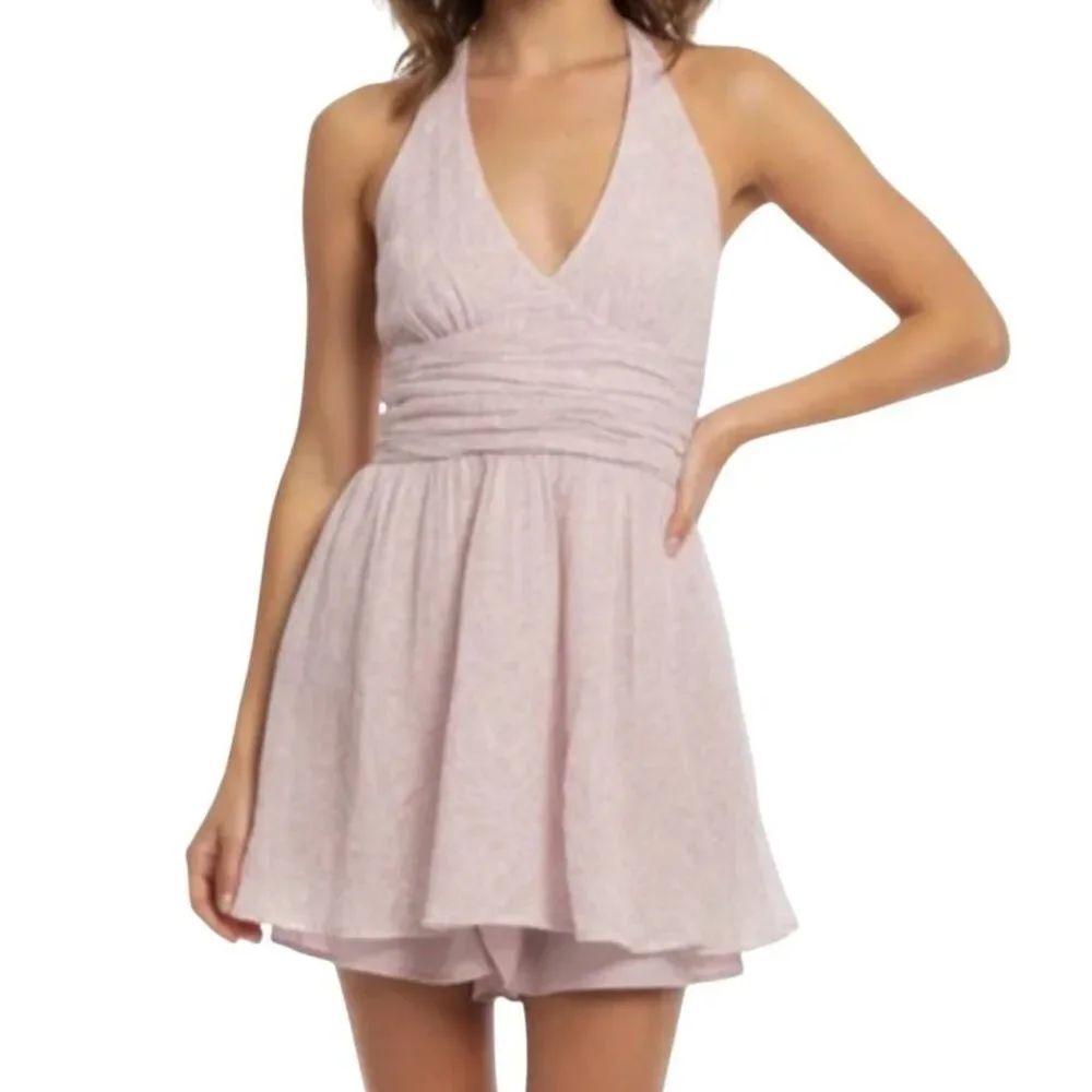 NWT American Eagle Dress Women's XXL Purple Halter Romper Mini Flirty Summer